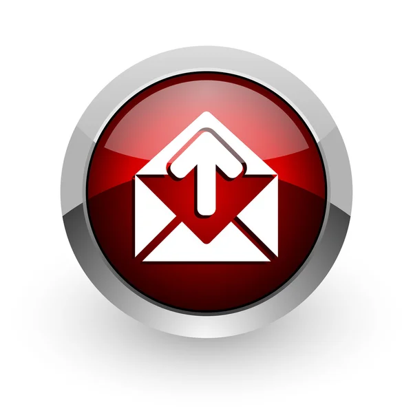 Mail cercle rouge web icône brillante — Photo