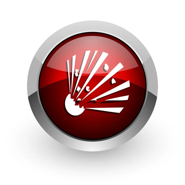 Bomb red circle web glossy icon — Stock Photo, Image