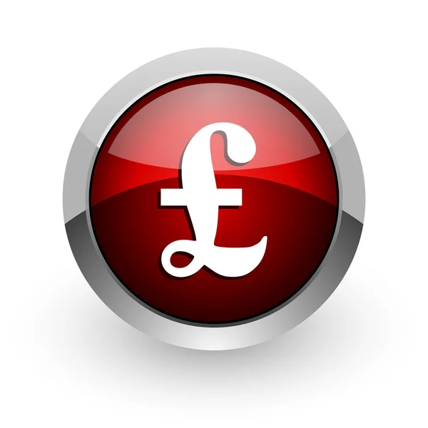 Pound red circle web glossy icon — Stock Photo, Image