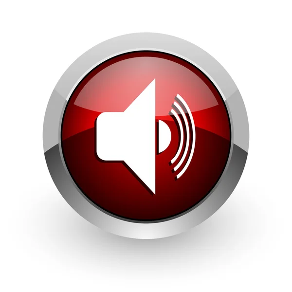 Volume red circle web glossy icon — Stock Photo, Image