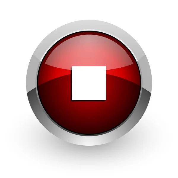 Przystanek czerwone koło WWW błyszczący ikona — Zdjęcie stockowe