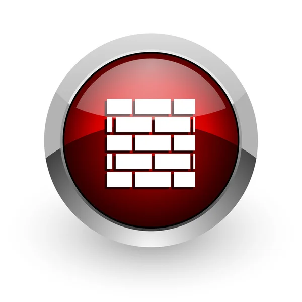 Blanka ikonen för brandväggen röd cirkel web — Stockfoto