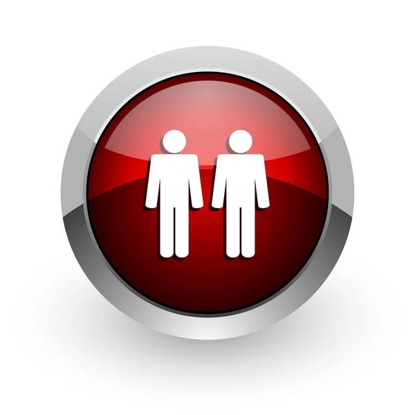 Couple red circle web glossy icon — Stock Photo, Image