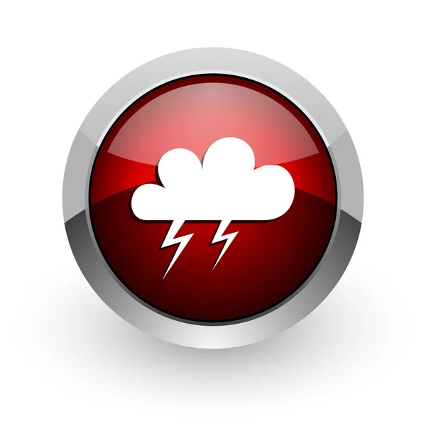 Weather forecast red circle web glossy icon — Stock Photo, Image