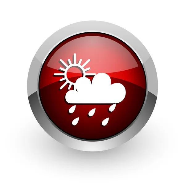 Weather forecast red circle web glossy icon — Stock Photo, Image