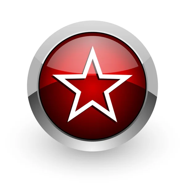 Star red circle web glossy icon — Stock Photo, Image