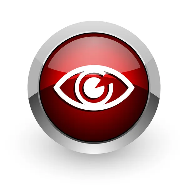 Ojo círculo rojo web icono brillante — Foto de Stock