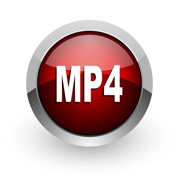 Mp4 círculo rojo web icono brillante — Foto de Stock