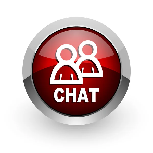 Chat red circle web glossy icon — Stock Photo, Image
