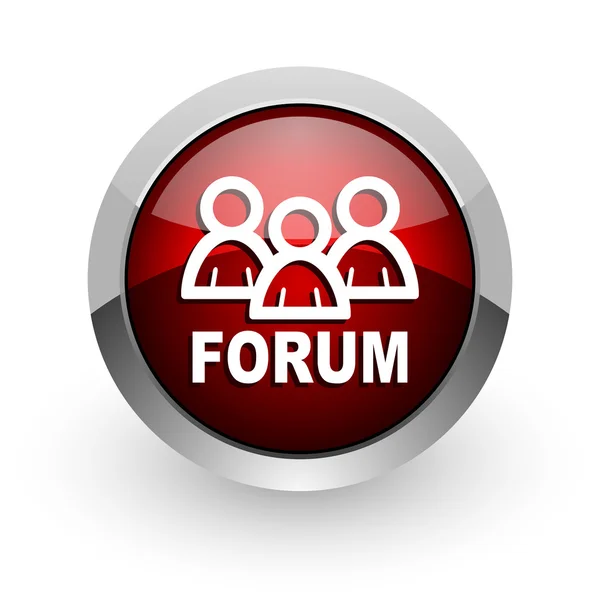 Forum rode cirkel web glanzende pictogram — Stockfoto