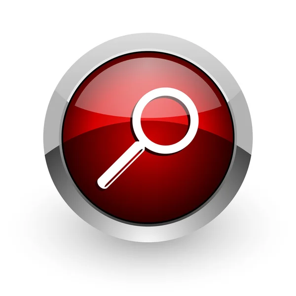 Search red circle web glossy icon — Stock Photo, Image