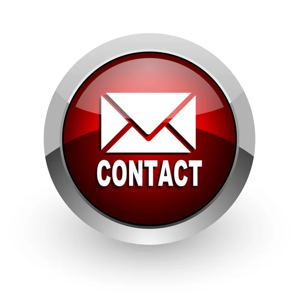 Contact red circle web glossy icon — Stock Photo, Image