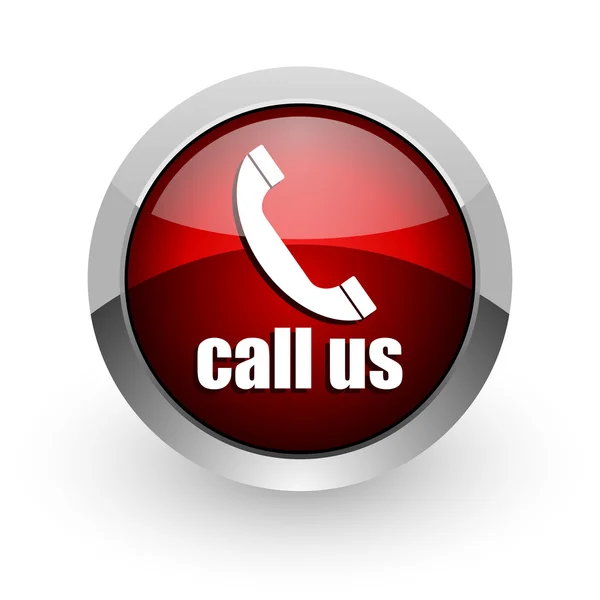 Call us red circle web glossy icon — Stock Photo, Image