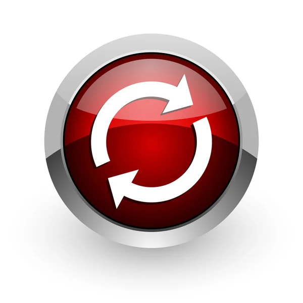 Reload red circle web glossy icon — Stock Photo, Image