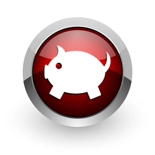 Spargris röd cirkel web blanka ikonen — Stockfoto