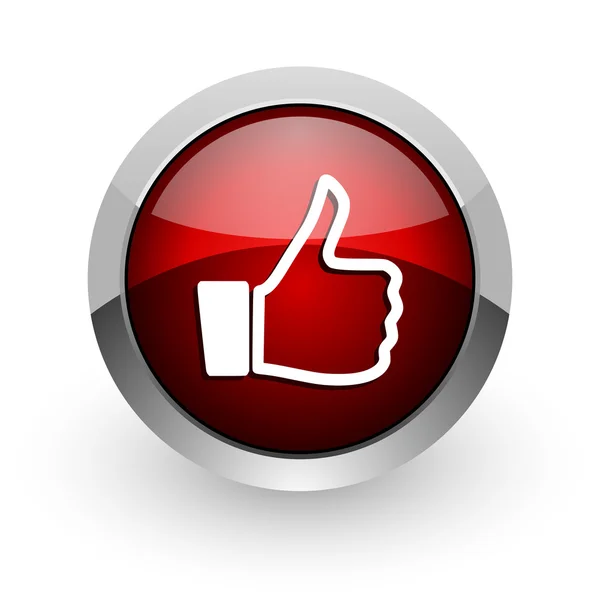 Červený kruh ikonu webové lesklý s prstem — Stock fotografie