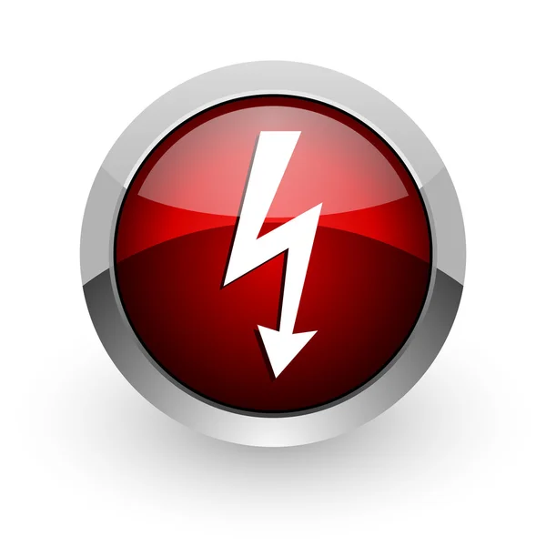 Lightning red circle web glossy icon — Stock Photo, Image