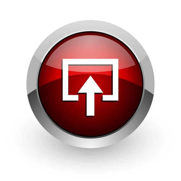 Adja meg a piros kör web fényes ikon — Stock Fotó