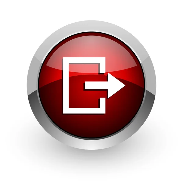 Exit Red Circle Web Hochglanz-Symbol — Stockfoto