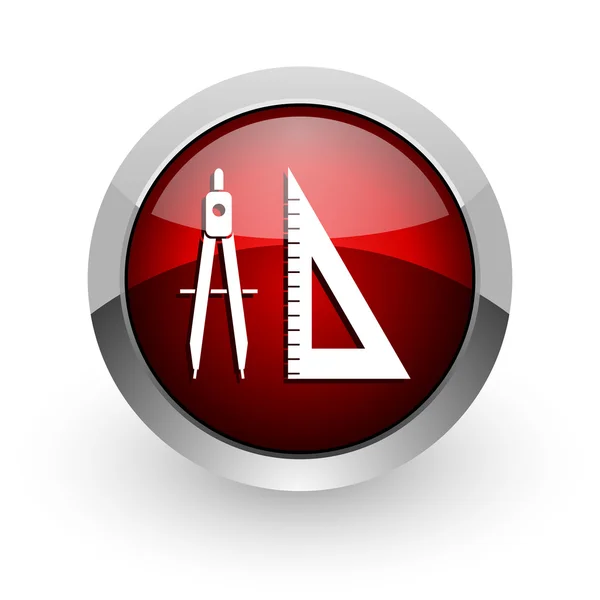 E-learning red circle web glossy icon — Stock Photo, Image