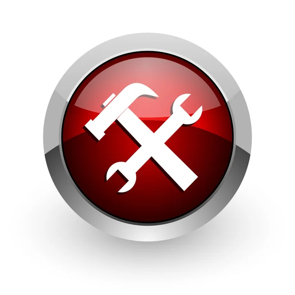 Narzędzia czerwone koło WWW błyszczący ikona — Zdjęcie stockowe