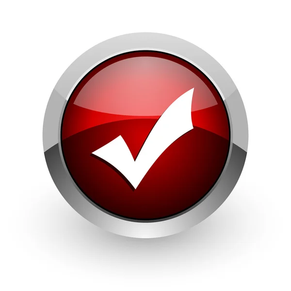 Accept red circle web glossy icon — Stock Photo, Image