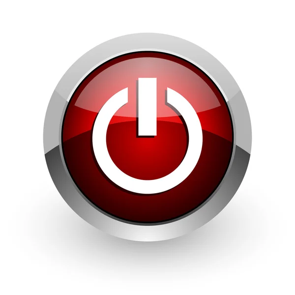 Power red circle web glossy icon — Stock Photo, Image