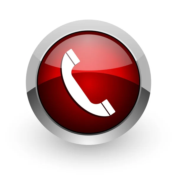 Phone red circle web glossy icon — Stock Photo, Image