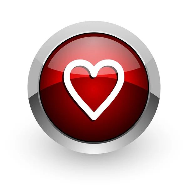 Heart red circle web glossy icon — Stock Photo, Image