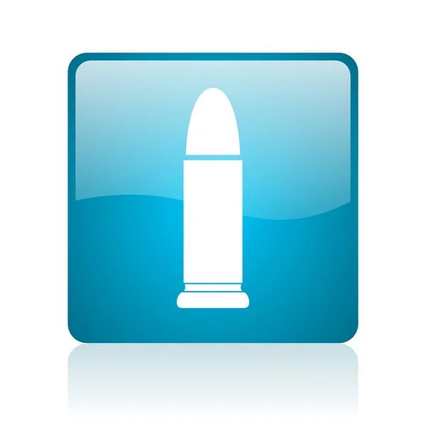 Ammunition blue square web glossy icon — Stock Photo, Image