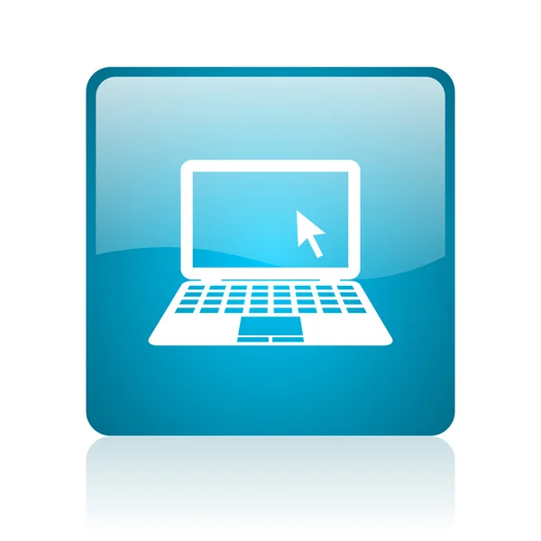 Notebook blue square web glossy icon — Stock Photo, Image