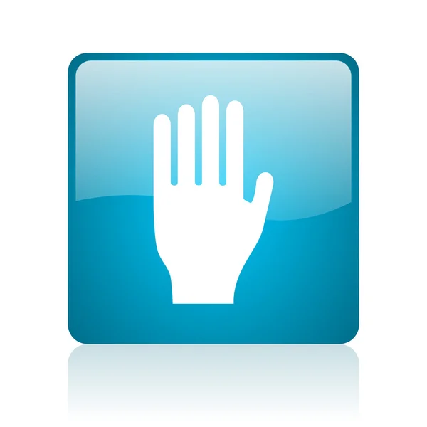 Stop blue square web glossy icon — Stock Photo, Image