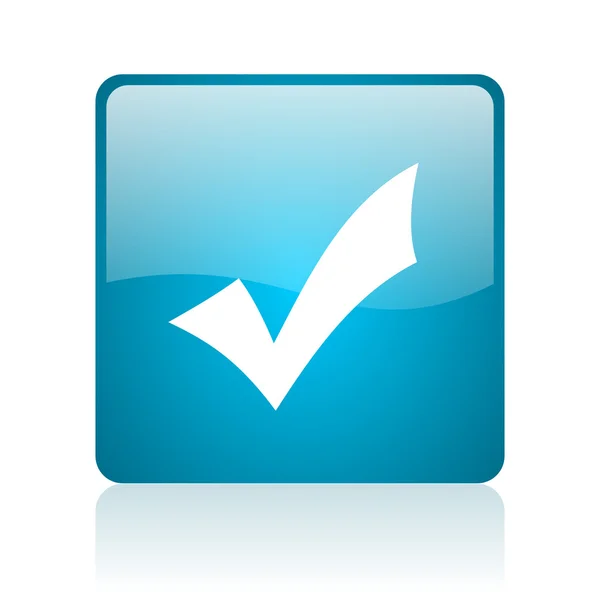 Accept blue square web glossy icon — Stock Photo, Image
