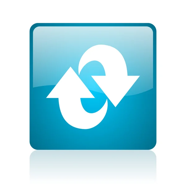 Rotate blue square web glossy icon — Stock Photo, Image