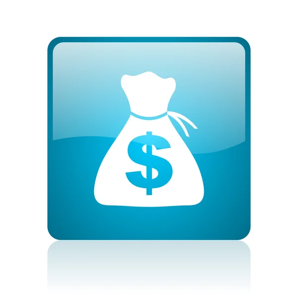 Money blue square web glossy icon — Stock Photo, Image