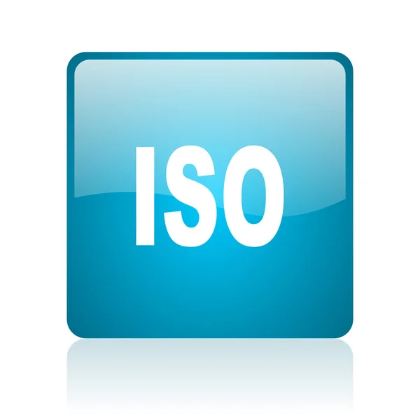 Iso blue square web glossy icon — Stock Photo, Image