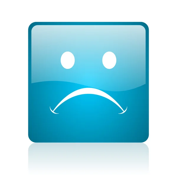 Cry blue square web glossy icon — Stock Photo, Image