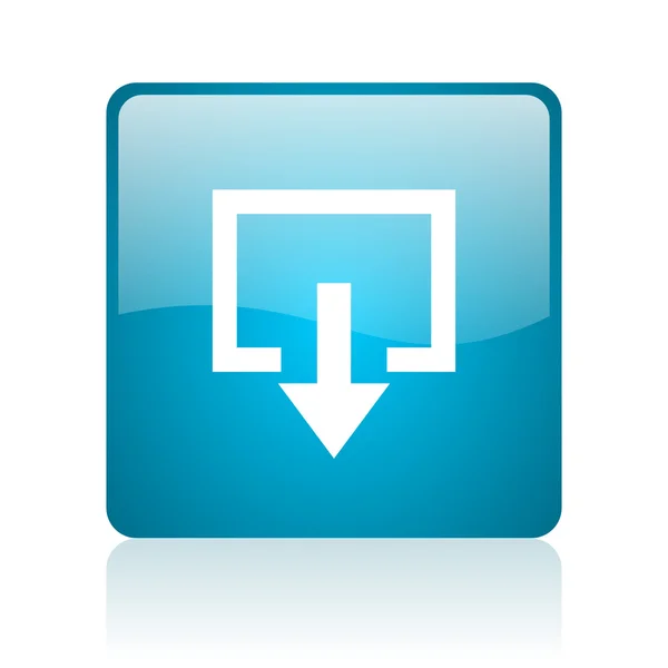 Uscita blu quadrato web icona lucida — Foto Stock
