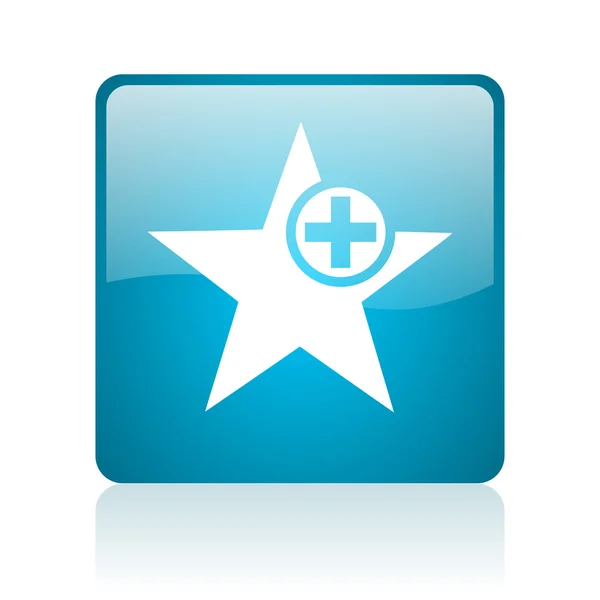 Star blue square web glossy icon — Stock Photo, Image