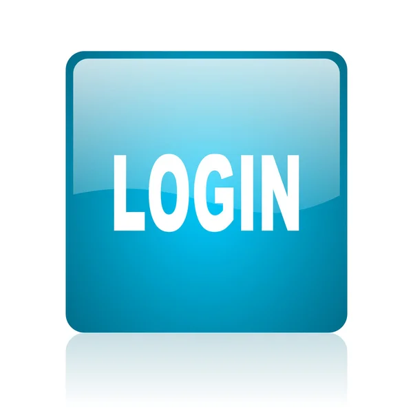 Login blue square web glossy icon — Stock Photo, Image