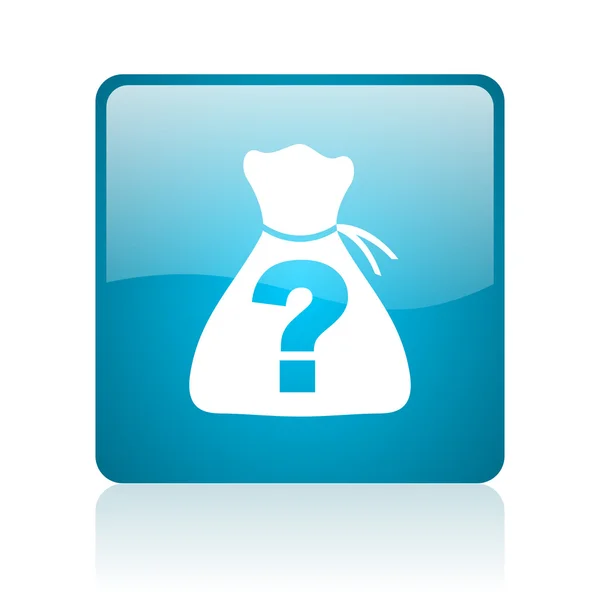 Riddle blue square web glossy icon — Stock Photo, Image