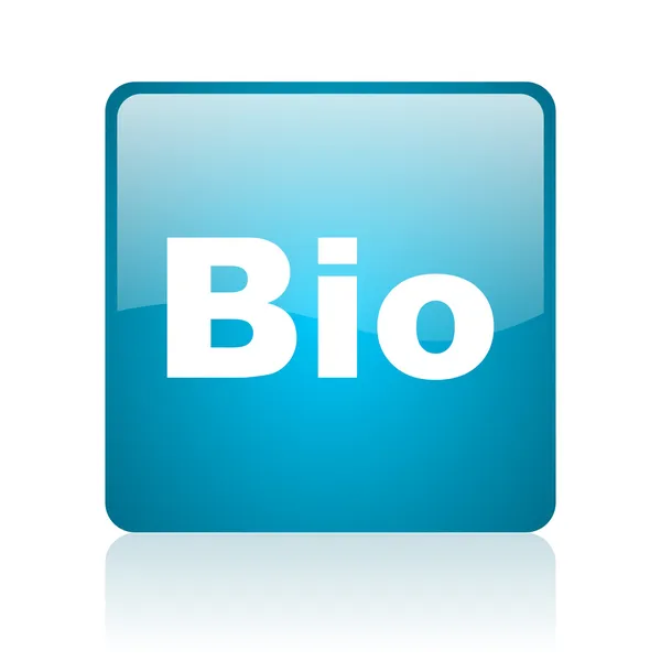 Bio blue square web glossy icon — стоковое фото