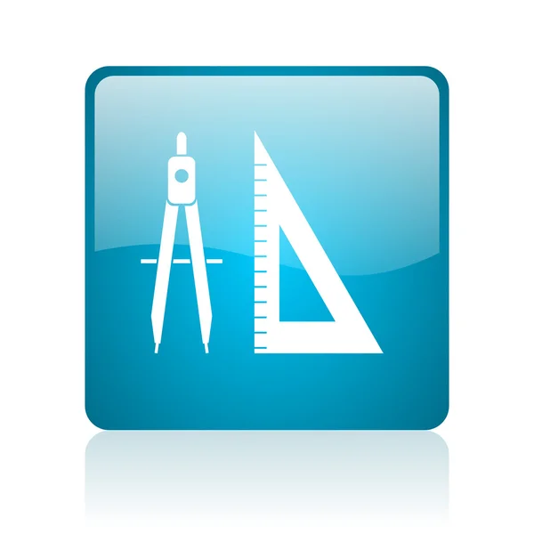 E-learning blue square web glossy icon — Stock Photo, Image