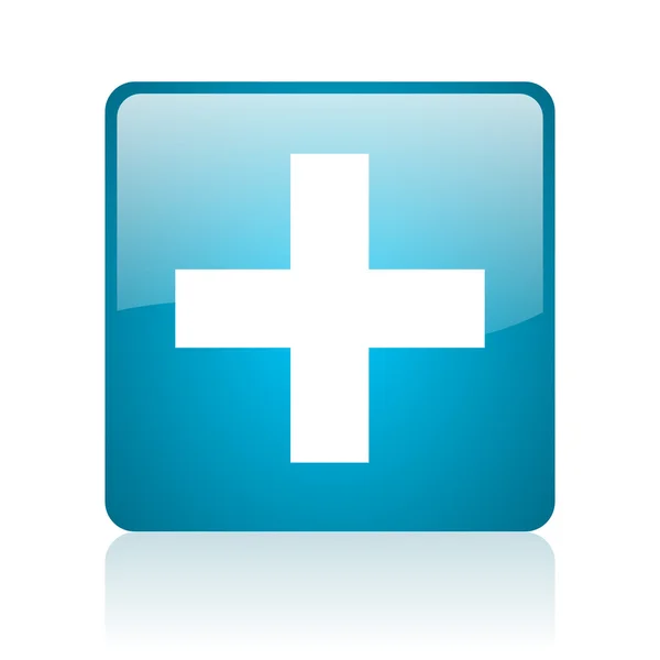 Emergency blue square web glossy icon — Stock Photo, Image