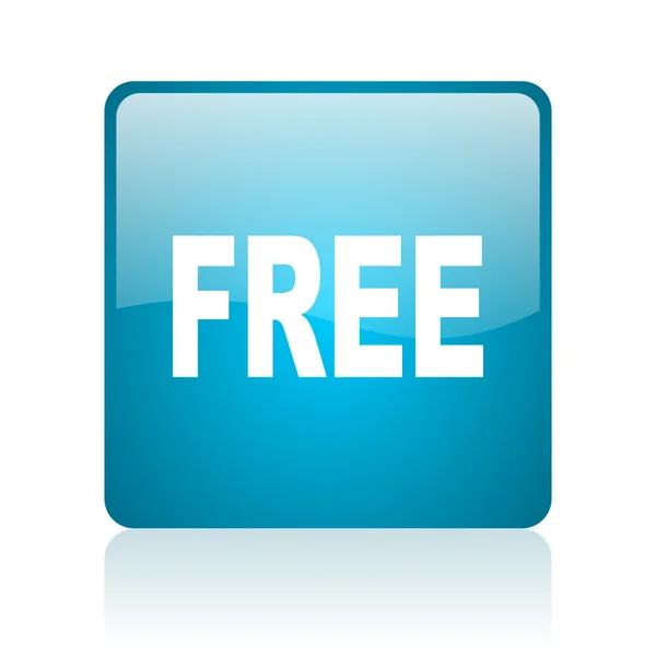 Free blue square web glossy icon — Stock Photo, Image