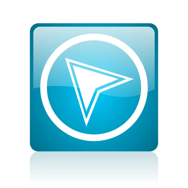 Navigation blue square web glossy icon — Stock Photo, Image