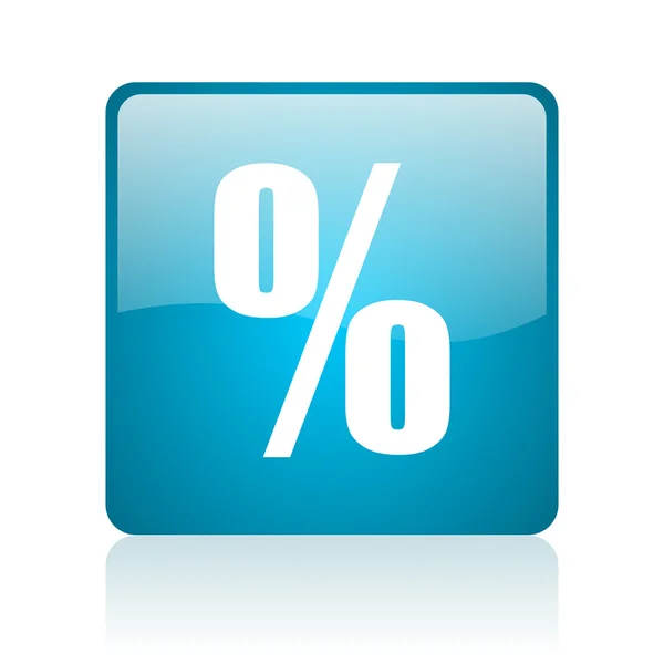 Percent blue square web glossy icon — Stock Photo, Image