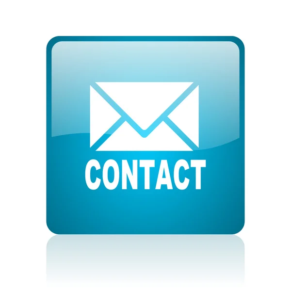 Contact blue square web glossy icon — Stock Photo, Image