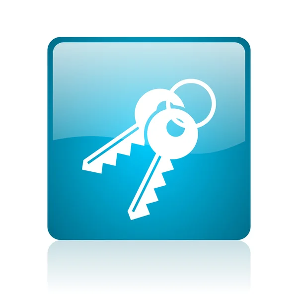 Keys blue square web glossy icon — Stock Photo, Image