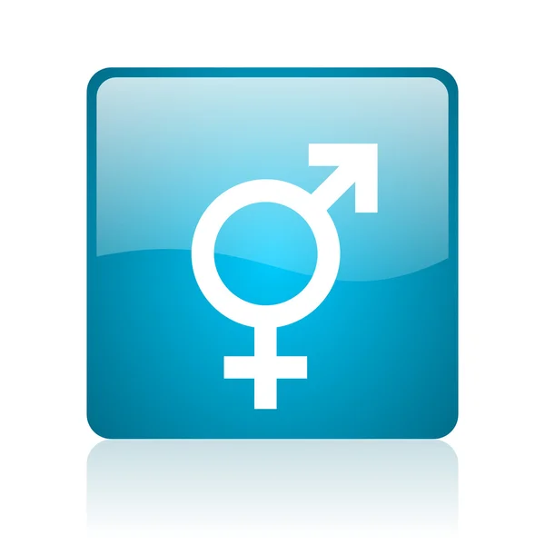 Sex blue square web glossy icon — Stock Photo, Image